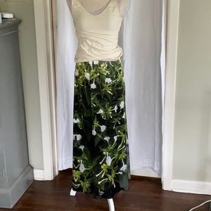 Agnes B photographic long length silk sarong look skirt, Size 40.